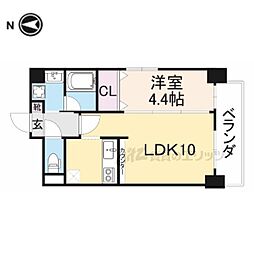 PRESTANCE香里 1LDKの間取図画像