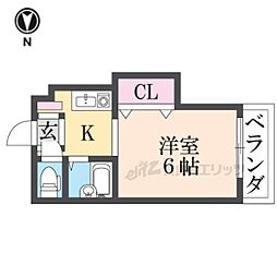 スタジオM 1Kの間取図画像