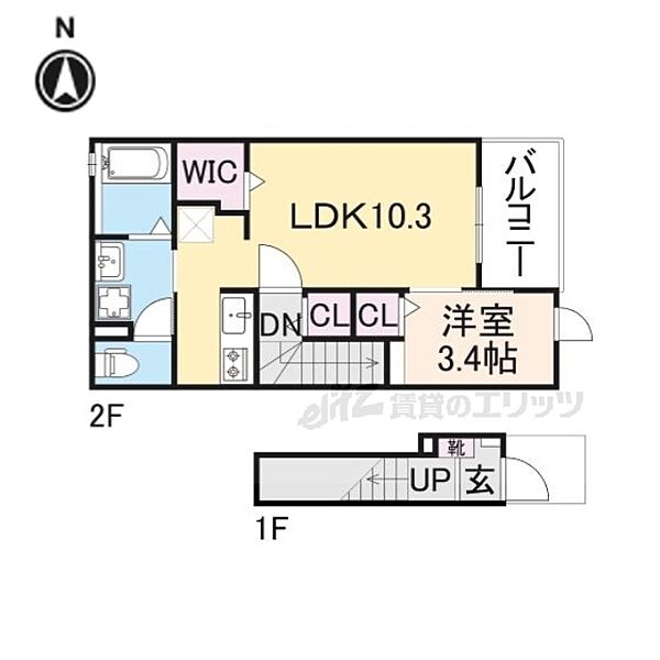 奈良県北葛城郡王寺町本町２丁目(賃貸アパート1LDK・2階・37.63㎡)の写真 その2