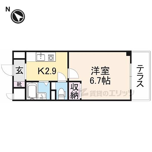 グレイスフローラ富雄 105｜奈良県奈良市富雄北３丁目(賃貸マンション1K・1階・22.50㎡)の写真 その2