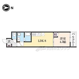 近鉄橿原線 近鉄郡山駅 徒歩6分の賃貸アパート 2階1LDKの間取り