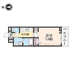 近鉄橿原線 八木西口駅 徒歩10分の賃貸アパート 3階1Kの間取り