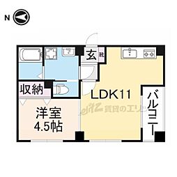 エクセレント天理 1LDKの間取図画像