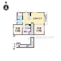 ＰｉｎｅＲｏｏｔｓ良福寺 2階2LDKの間取り