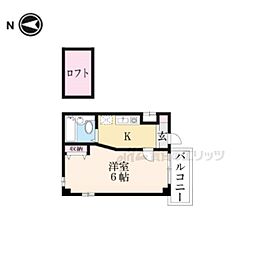 シティパレスやすらぎの道Ｐ5 4階1Kの間取り