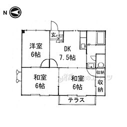 ヴィラコート香芝 1階3DKの間取り