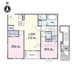 ピュアブルーム 2LDKの間取図画像