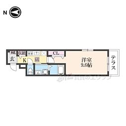 ガルデニア　II 1階1Kの間取り