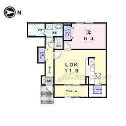 グランジェルメ2 1LDKの間取図画像