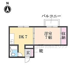 ヨネダマンション 1DKの間取図画像