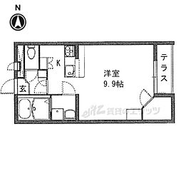 レオパレスカーサ ワンルームの間取図画像