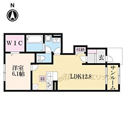 クレメント東九条A 1LDKの間取図画像