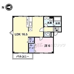 メゾン鳥井 1LDKの間取図画像