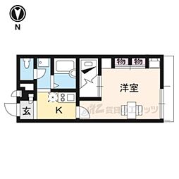 レオパレス大和 1Kの間取図画像