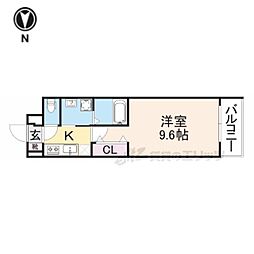 ハルズHINODE 1Kの間取図画像