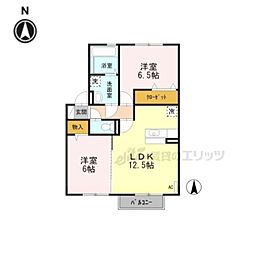エスポワールA 2LDKの間取図画像