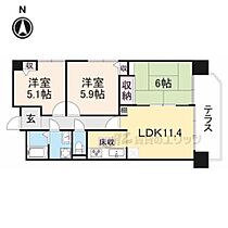 オリエント奈良西の京 118 ｜ 奈良県奈良市七条町（賃貸マンション3LDK・1階・59.20㎡） その2