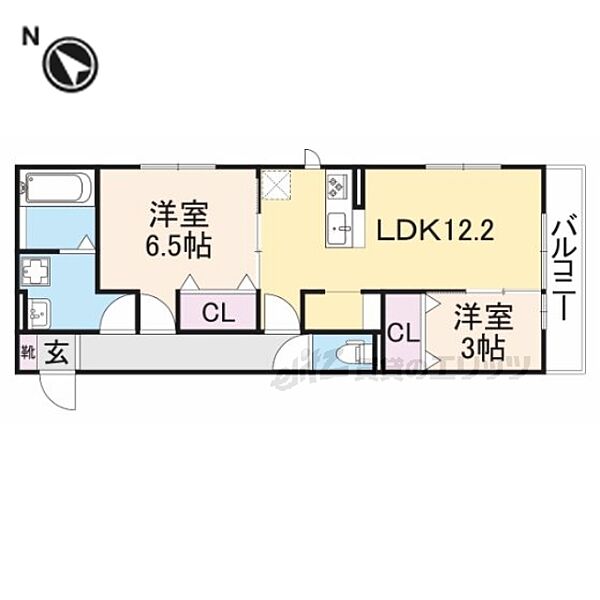 大阪府交野市私部西２丁目(賃貸アパート2LDK・3階・57.15㎡)の写真 その2