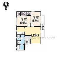 奈良県橿原市北八木町２丁目（賃貸アパート2LDK・1階・50.70㎡） その2