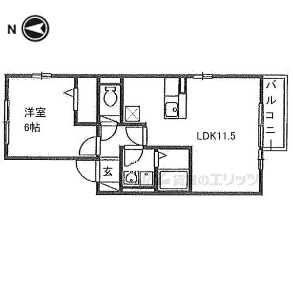 奈良県橿原市縄手町(賃貸アパート1LDK・2階・41.26㎡)の写真 その2