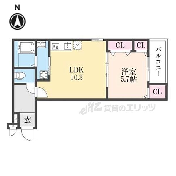 シャルム　ド　グレイス 203｜大阪府枚方市長尾元町２丁目(賃貸アパート1LDK・2階・40.45㎡)の写真 その2