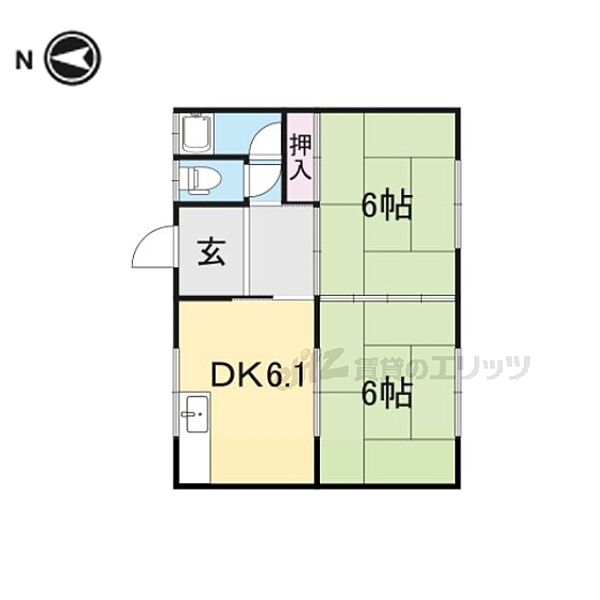 木田ハイツ 202｜奈良県大和郡山市城北町(賃貸アパート2DK・2階・39.74㎡)の写真 その2