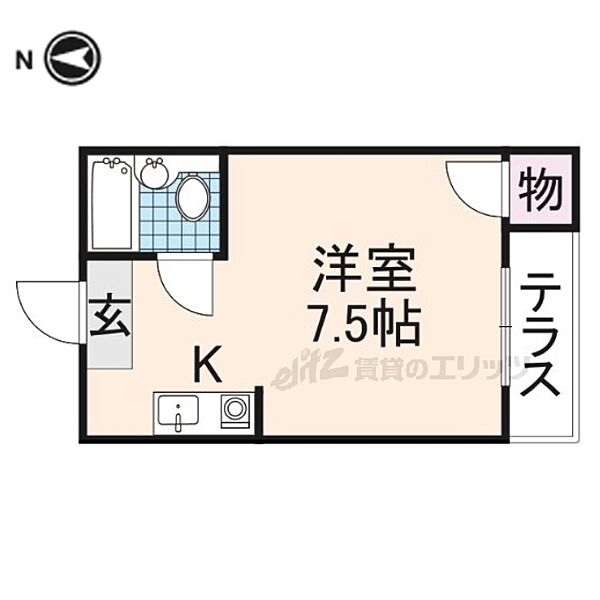 香里グリーンハイツ 107｜大阪府寝屋川市香里新町(賃貸アパート1R・1階・16.00㎡)の写真 その2