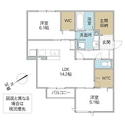 D’s LIEN C C号地 201号室 2階2LDKの間取り
