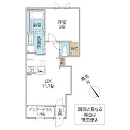 エトワール 1階1LDKの間取り