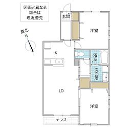 仮称)Novガーデンハウス谷田部 F棟 2LDKの間取図画像