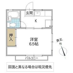 フローレンス豊岡 1Kの間取図画像
