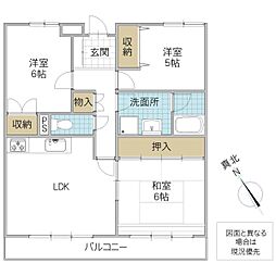 エクセレント5ファミーユ神明 3LDKの間取図画像