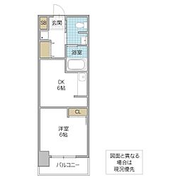 グランドパレスNS-10 1DKの間取図画像