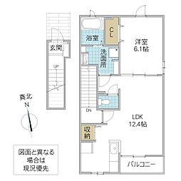 フレッサ 1LDKの間取図画像