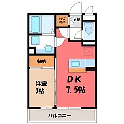 オルタシア・カツラ 1DKの間取図画像