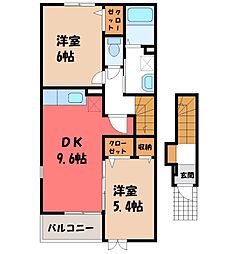 ラリーフ 2DKの間取図画像