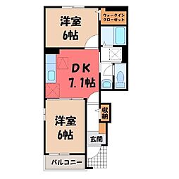 ラ・ストラーダB 2DKの間取図画像