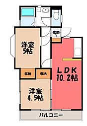 チェリーヒル 2LDKの間取図画像