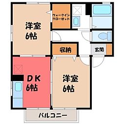 サニーウェルA 2DKの間取図画像