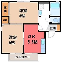 パミドール C  ｜ 群馬県前橋市下新田町（賃貸アパート2K・1階・41.92㎡） その2