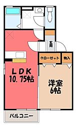 ファミールK・S1 1LDKの間取図画像