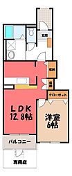 ポワールメゾンE 1LDKの間取図画像