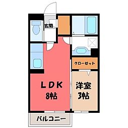 ガーベラ 1LDKの間取図画像