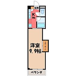 エルプレシア前橋 1Kの間取図画像