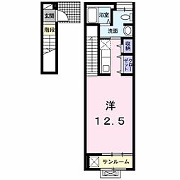 アルカンシェル ワンルームの間取図画像