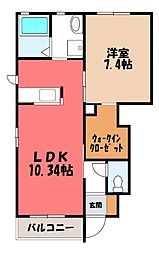ローズメゾン 1LDKの間取図画像
