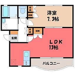 ボワヴィラージュ 1LDKの間取図画像