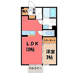 ヴィラージュレヨンB 1LDKの間取図画像