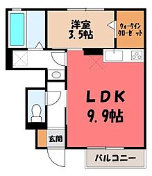 エトワールムーン 1LDKの間取図画像