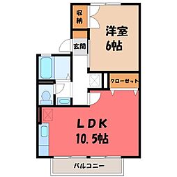 エピナールA 1LDKの間取図画像